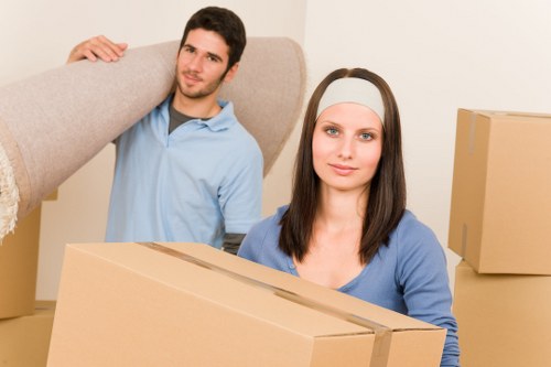 Packed household items ready for storage in Ickenham